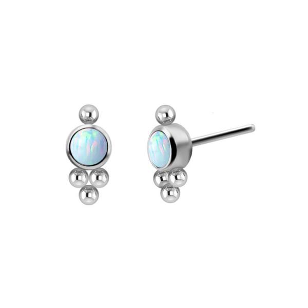 TITANIUM THREADLESS CLUSTER ATTACHMENT SET W. LAB CREATED OPALS