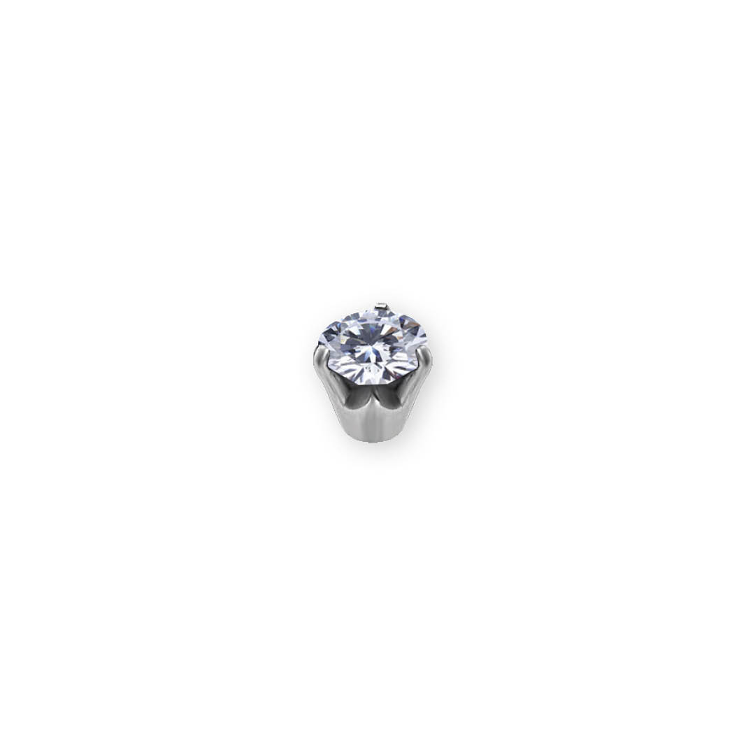 SS316L BALL WITH ROUND PREMIUM ZIRCONIA, PRONG SET