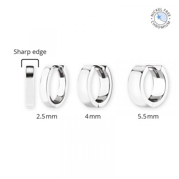 CoCr NF HOOP EARRINGS (SQUARE PROFILE)  (PAIR)