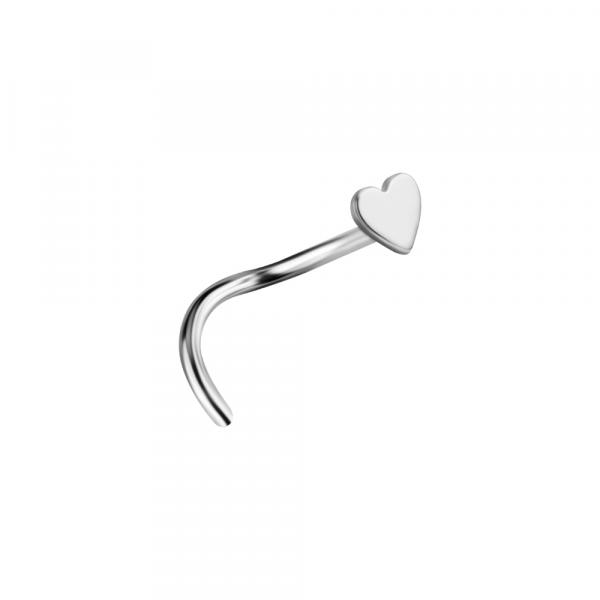 TITANIUM CURVED NOSE STUDS (HEART)