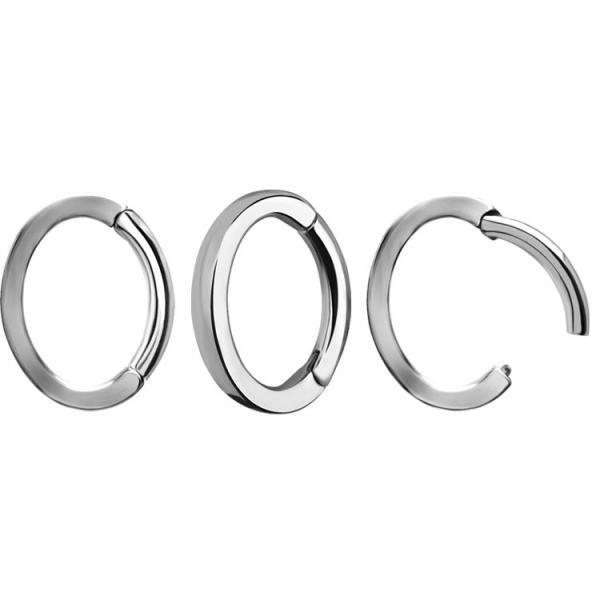 SS316L ROOK OVAL HINGED RINGS (SQUARE PROFILE)