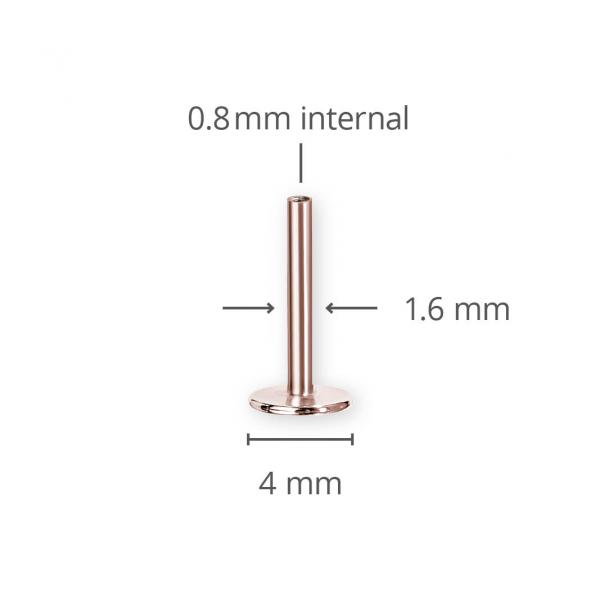 ROSE GOLD PVD TITANIUM INTERNAL LABRET PINS (0.8 INTERNAL)