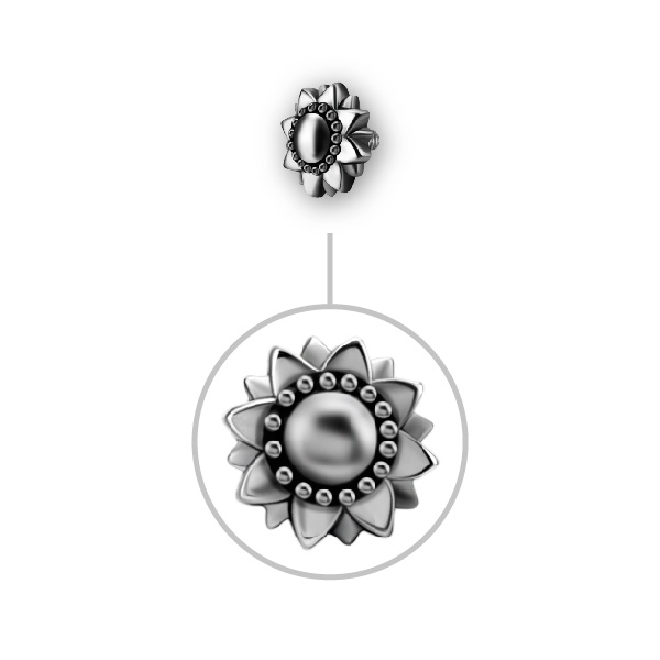 SS316L MICRO ATTACHMENT (TRIBAL FLOWER)