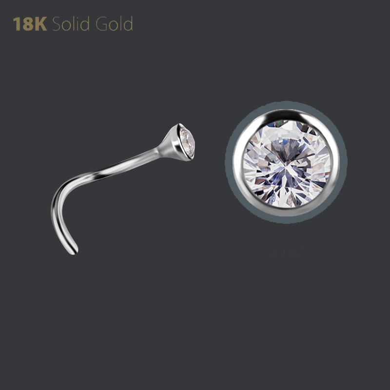 18K WHITE GOLD JEWELLED NOSESTUDS SET WITH PREMIUM ZIRCONIA