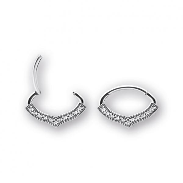 SS316L SEPTUM/DAITH CLICKER SET W. PREMIUM ZIRCONIA