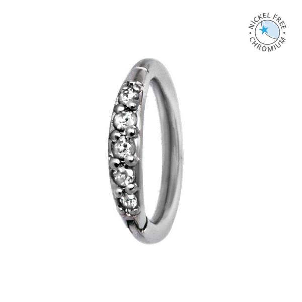 CoCr NF JEWELLED HINGED RING SET W. PREMIUM ZIRCONIA