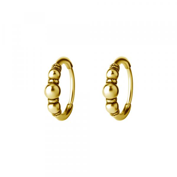 24K GOLD PVD SS316L HOOP EARRINGS (ETHNIC) (PAIR)