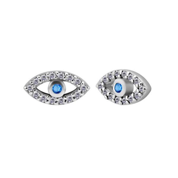 SS316L MICRO EYE ATTACHMENT SET W. CUBIC ZIRCONIA