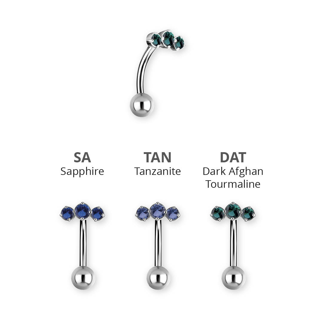 SS316L BELLY BANANA SET W. PREMIUM NANO GEMS