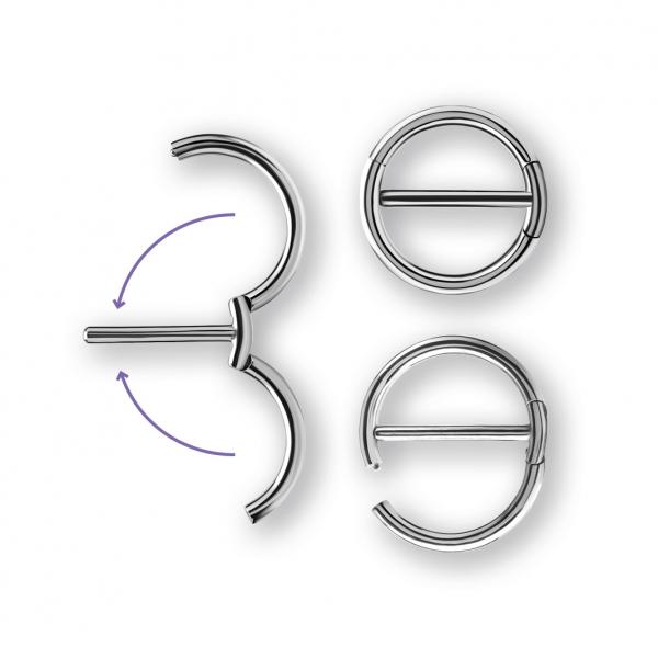 SS316L DOUBLE NIPPLE CLICKER RING