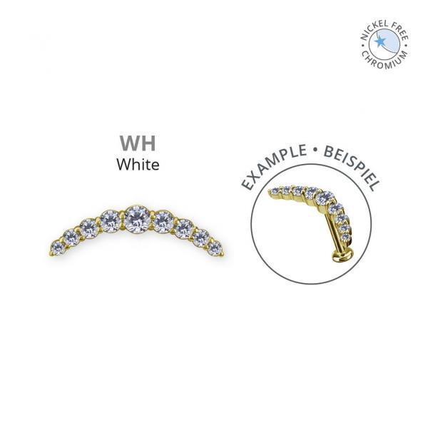 18K GOLD PVD CoCr NF THREADLESS CRESCENT ATTACHMENT SET W. PREMIUM ZIRCONIA