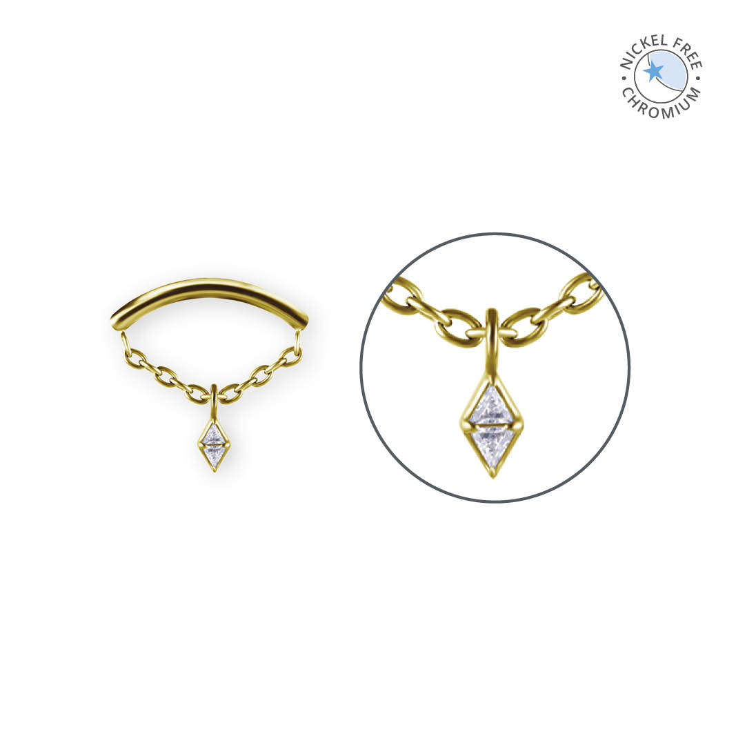 24K GOLD PVD TITANIUM INTERNAL MICRO ATTACHMENT FOR FLAT HELIX W.CHAIN-KI