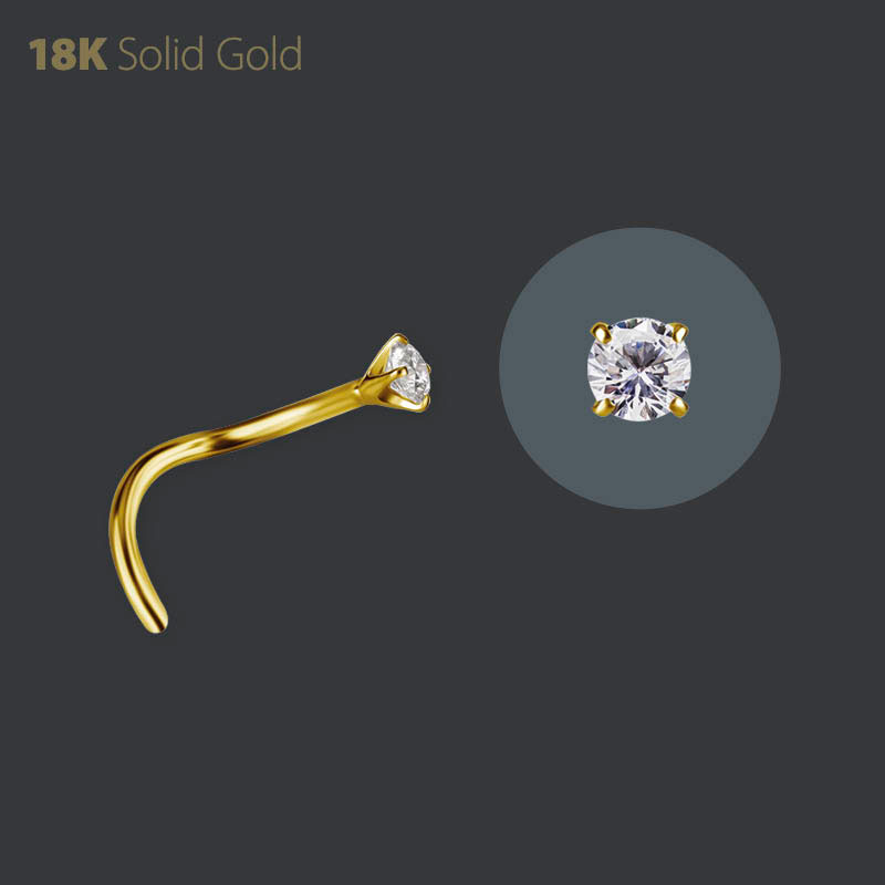 18K GOLD JEWELLED NOSESTUDS SET W. PREMIUM ZIRCONIA