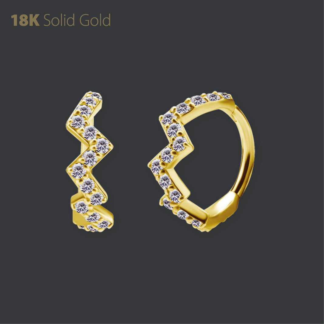 18K GOLD CLICKER SET WITH PREMIUM ZIRCONIA