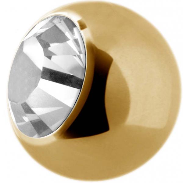 24K GOLD PVD TITANIUM JEWELLED SIDE BALLS 8MM