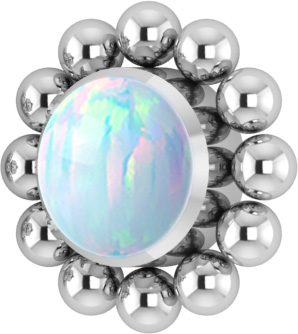 TITANIUM INTERNAL MICRO CLUSTER ATTACHMENT SET W. LAB CREATED OPALS
