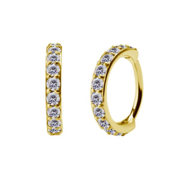 24K GOLD PVD SS316L CLICKER SET W. 2MM PREMIUM ZIRCONIA