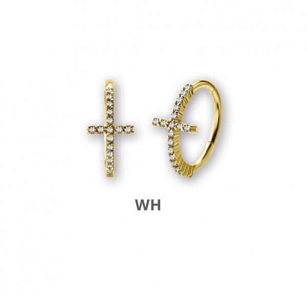 24K GOLD PVD SS316L HINGED RING SET W.CUBIC ZIRCONIA