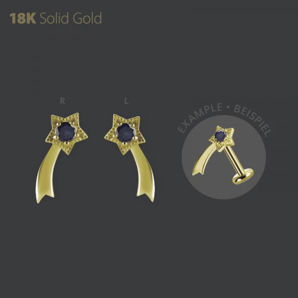 18K GOLD INTERNAL MICRO ATTACHMENT SET WITH GENUINE DIFUSION SAPPHIRE