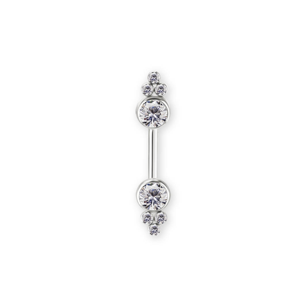 TITANIUM THREADLESS VERTICAL HELIX BARBELL SET W.PREMIUM ZIRCONIA