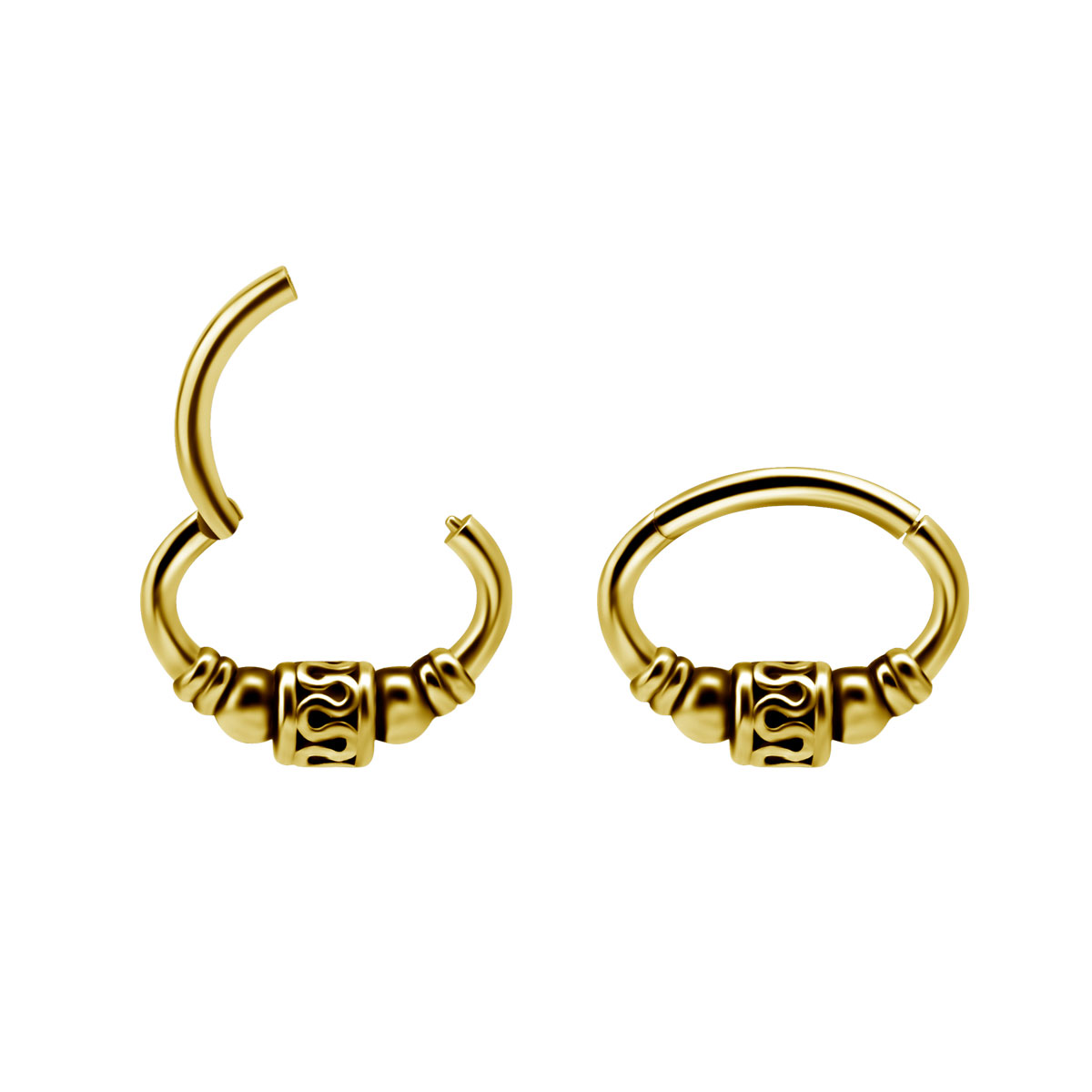 24K GOLD PVD SS316L SEPTUM AND DAITH CLICKER