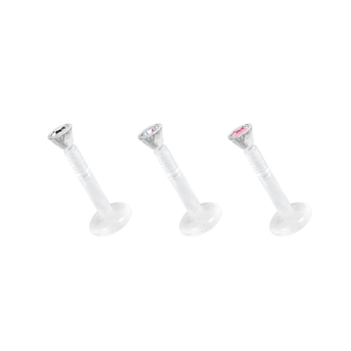 BIOPLAST LABRET WITH BIOPLAST JEWELLED  ATTACHMENT