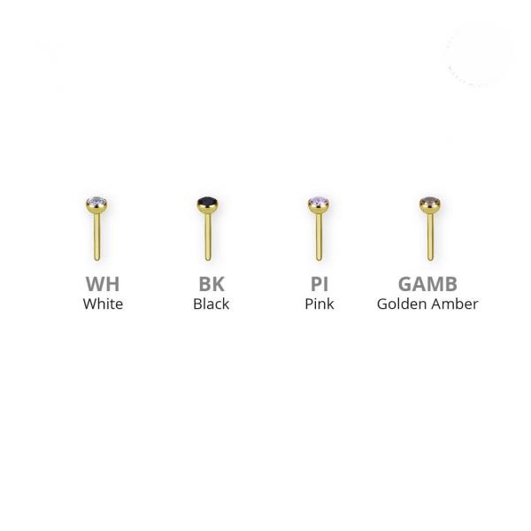 24K GOLD PVD TITANIUM THREADLESS  BALL SET W. PREMIUM ZIRCONIA